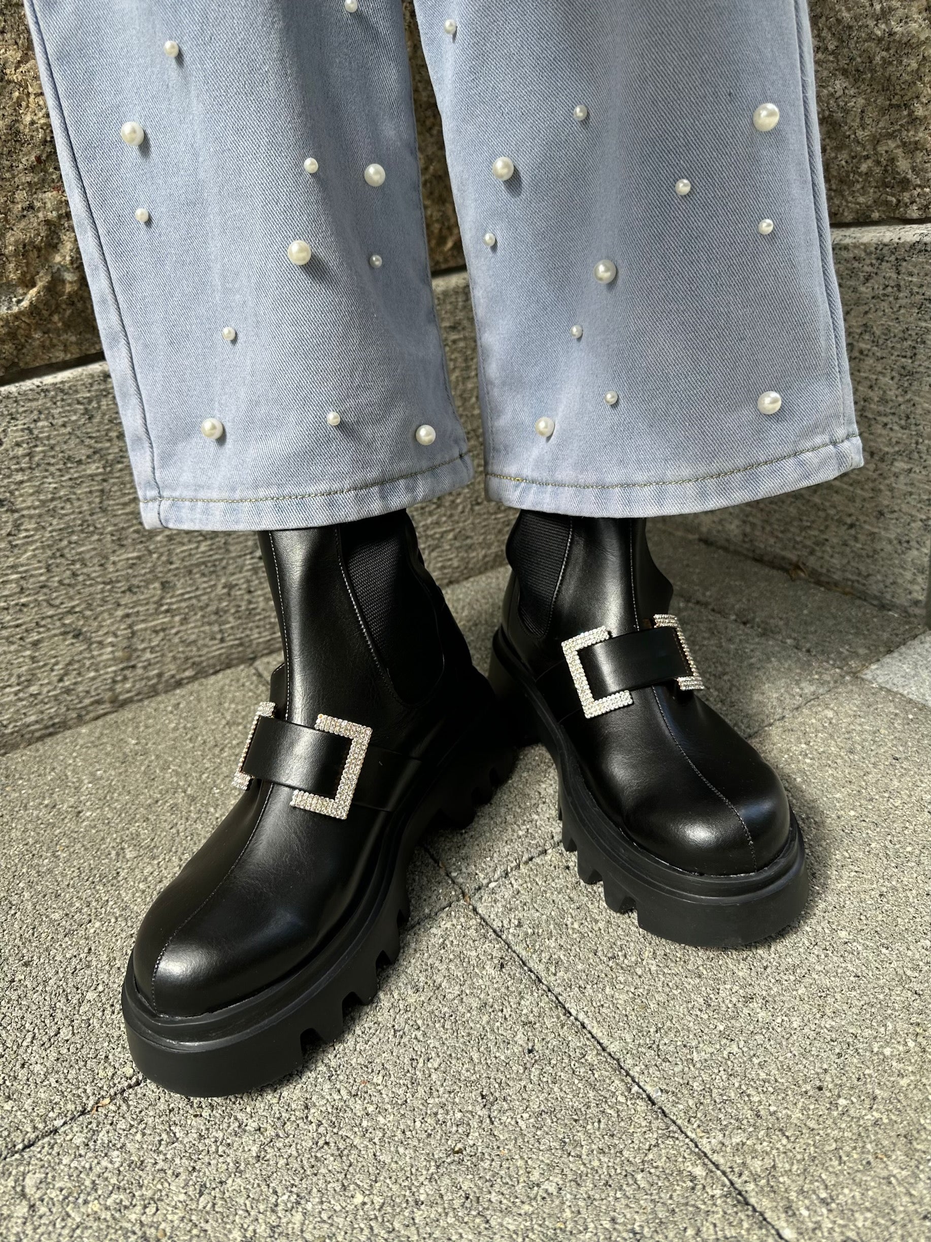 ※ 予約販売商品  ビジューサイドゴアブーツ(3002N)