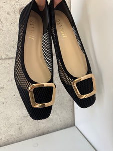 ※ 予約販売商品 ゴールドバックルメッシュパンプス(1566N)