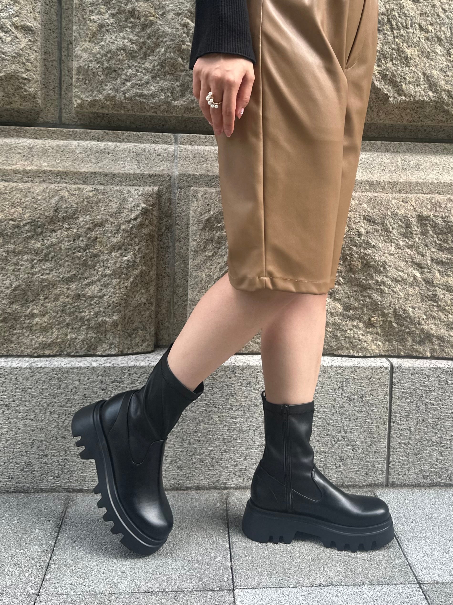 ※ 予約販売商品 タンク底ストレッチショートブーツ (3010N)