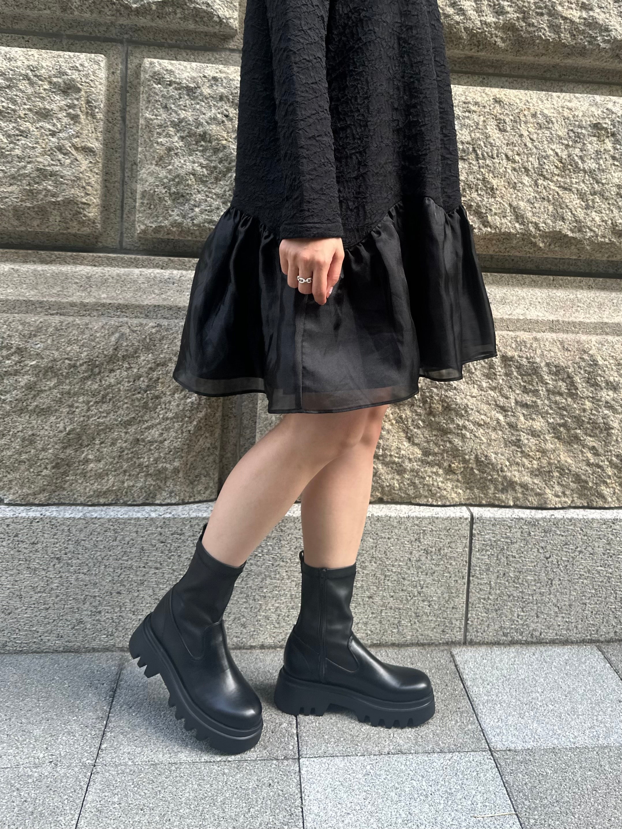 ※ 予約販売商品 タンク底ストレッチショートブーツ (3010N)